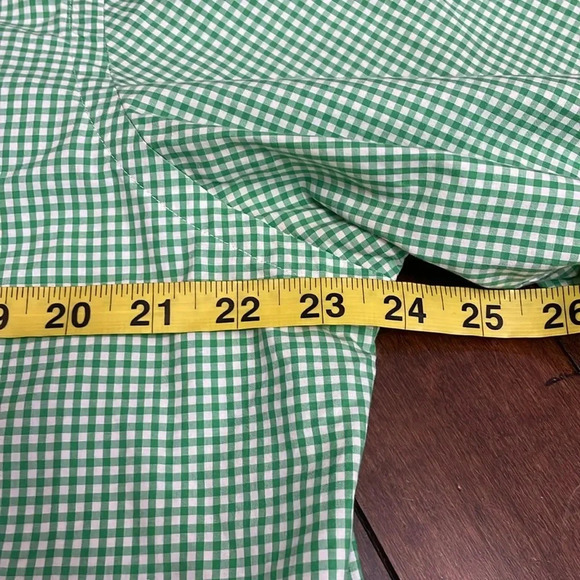 Ralph Lauren Mens L Green White Checked Button Down Long Sleeved Poplin Casual - Picture 5 of 11